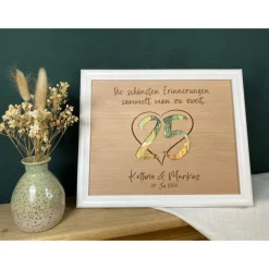 Geldgeschenk personalisiert zur Silberhochzeit mit Herz und der 25, Geschenk Silberhochzeit, Jubiläum, personalisiert