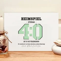 Geldgeschenk personalisiert zum 40. Geburtstag Mann – Fußball Heimspiel Geschenk mit Widmung