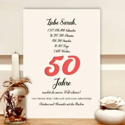 Geldgeschenk personalisiert zum 50. Geburtstag | Geld im Bilderrahmen | Geburtstagsgeschenk Geld im Bild