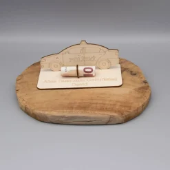 Geldgeschenk Polizeiauto - aus Holz personalisiert