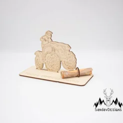 Geldgeschenk Quad - aus Holz personalisiert