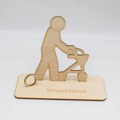 Geldgeschenk Rollator - aus Holz personalisiert