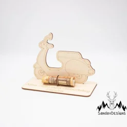 Geldgeschenk Roller - aus Holz personalisiert