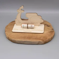 Geldgeschenk Roller - aus Holz personalisiert