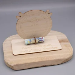 Geldgeschenk Saugroboter - aus Holz personalisiert