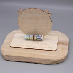 Geldgeschenk Saugroboter - aus Holz personalisiert