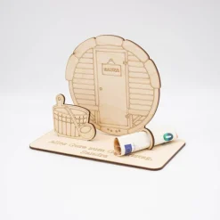 Geldgeschenk Sauna - aus Holz personalisiert