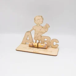 Geldgeschenk Schulanfang Junge - aus Holz personalisiert