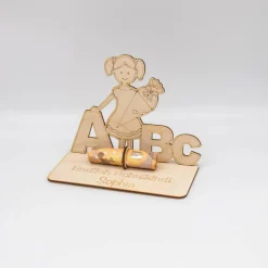 Geldgeschenk Schulanfang Mädchen - aus Holz personalisiert