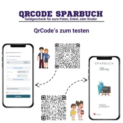 Geldgeschenk Schulanfang | Digitales QrCode Sparbuch | Motiv Schultüte