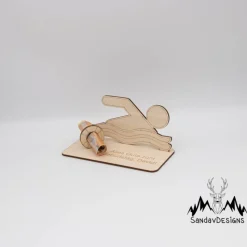 Geldgeschenk Schwimmen - aus Holz personalisiert