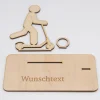 Geldgeschenk Scooter - aus Holz personalisiert