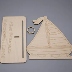 Geldgeschenk Segelboot - aus Holz personalisiert