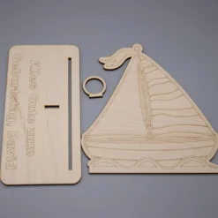 Geldgeschenk Segelboot - aus Holz personalisiert
