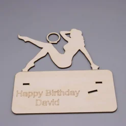 Geldgeschenk sexy Frau - aus Holz personalisiert