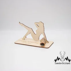 Geldgeschenk sexy Frau - aus Holz personalisiert