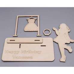 Geldgeschenk Shopping - aus Holz personalisiert