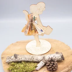 Geldgeschenk Shoppinggirl - aus Holz personalisiert