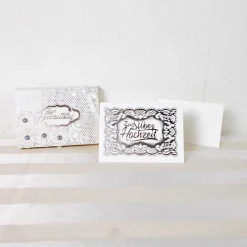 Geldgeschenk Silber Hochzeit, Hochzeitsgeschenk, Glückwunschkarte elegant