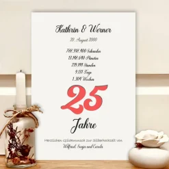 Geldgeschenk Silberhochzeit personalisiert – Bilderrahmen Geschenk 25 Jahre Ehe