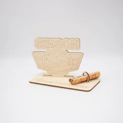 Geldgeschenk Simson - aus Holz personalisiert