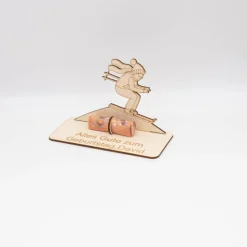 Geldgeschenk Skifahrer - aus Holz personalisiert