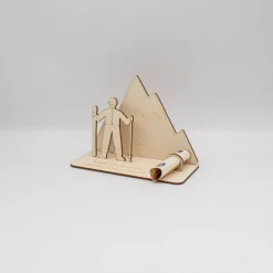 Geldgeschenk Skifahrer - aus Holz personalisiert