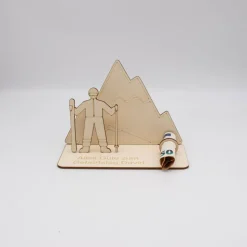 Geldgeschenk Skifahrer - aus Holz personalisiert