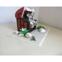 Geldgeschenk Spardose Mäuse im Strandkorb für Hochzeitsreise, Urlaubskasse & Hochzeitstag – Handbemalte Deko