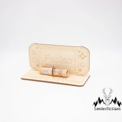 Geldgeschenk Switch - aus Holz personalisiert
