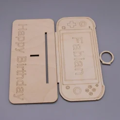 Geldgeschenk Switch - aus Holz personalisiert