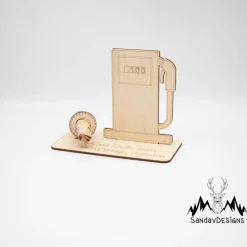 Geldgeschenk Tanken - Tankgutschein - aus Holz personalisiert