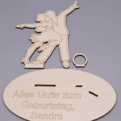 Geldgeschenk Tanzpaar - aus Holz personalisiert