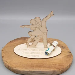 Geldgeschenk Tanzpaar - aus Holz personalisiert