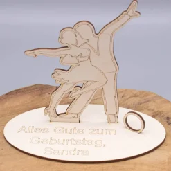 Geldgeschenk Tanzpaar - aus Holz personalisiert