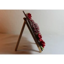 Geldgeschenk TASCHERL ROSEN Collage auf einer Malplatte inklusive Staffelei und einer kleinen Wolltasche - Ge