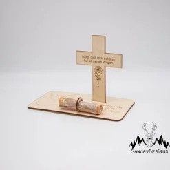 Geldgeschenk Taufe - aus Holz personalisiert