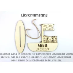 Geldgeschenk Taufe oder Geburt personalisiert