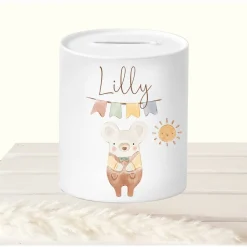 Geldgeschenk Taufe personalisiert, Spardose Kind Frosch mit Namen, Sparschwein Tiere, Sparbüchse Taufe, Geschenk