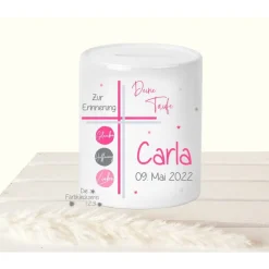 Geldgeschenk Taufe Spardose Regenbogen personalisiert