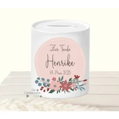 Geldgeschenk Taufe Spardose Regenbogen personalisiert