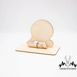 Geldgeschenk TIschtennis - aus Holz personalisiert