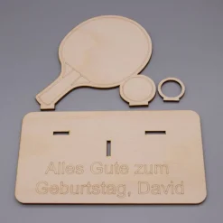 Geldgeschenk TIschtennis - aus Holz personalisiert