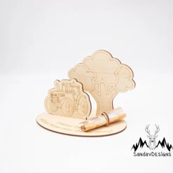 Geldgeschenk Traktor - aus Holz personalisiert