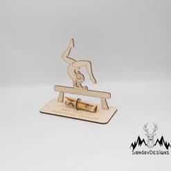Geldgeschenk Turnen - aus Holz personalisiert