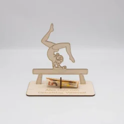 Geldgeschenk Turnen - aus Holz personalisiert