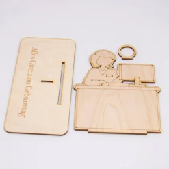 Geldgeschenk Verkäuferin - aus Holz personalisiert