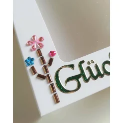 Geldgeschenk Verpackung Frosch – Geschenkbox mit Sichtfenster & Microglitter Sticker „Herzlichen Glückwunsch“