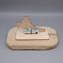 Geldgeschenk Volleyball - aus Holz personalisiert