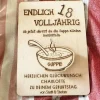 Geldgeschenk "Volljährig - Endlich 18" Glückwunschkarte aus Holz, Geschenkverpackung personalisiert